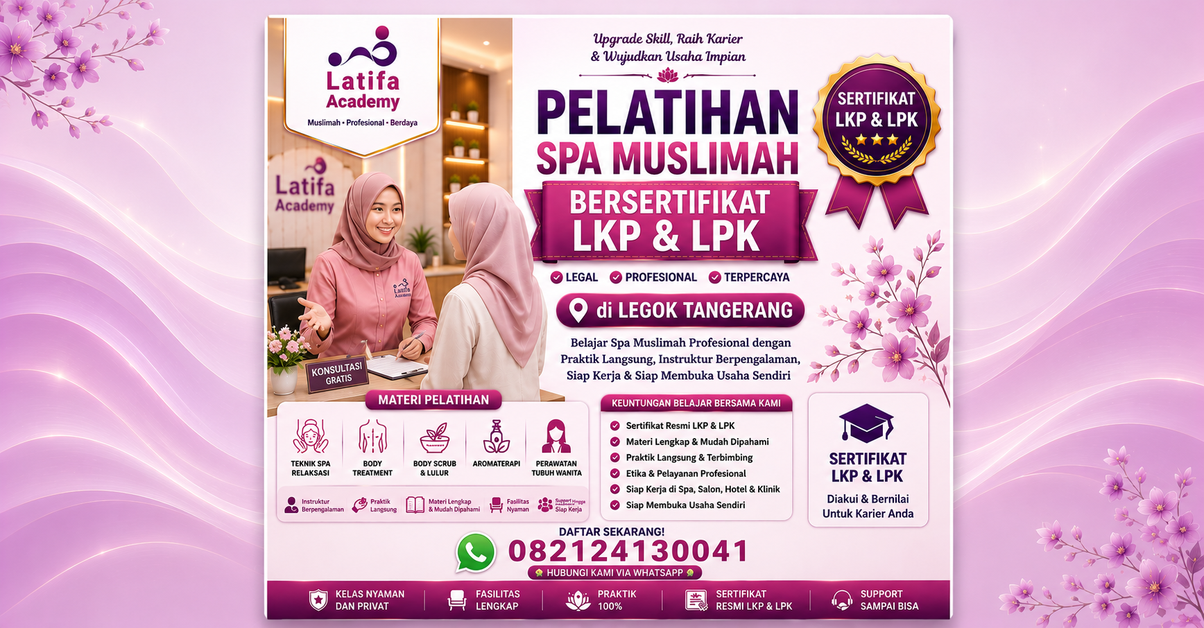 Pelatihan Spa Muslimah Bersertifikat LKP dan LPK di Legok Tangerang 082124130041